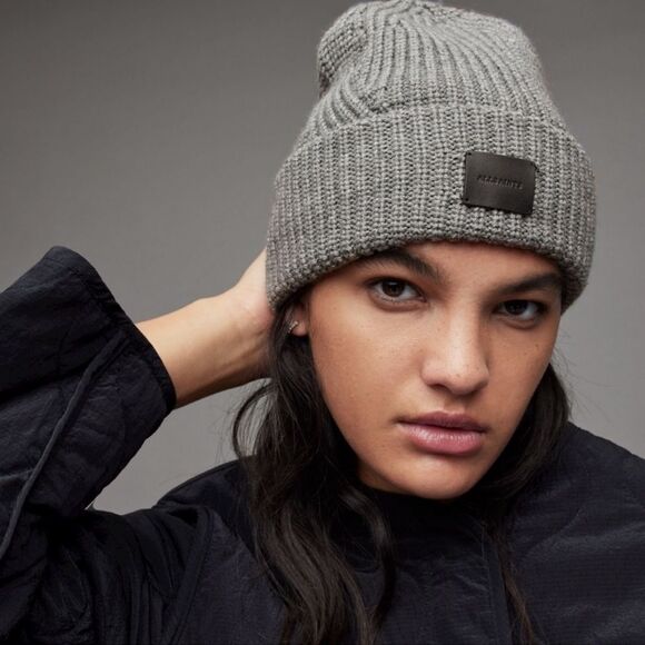 NWT ALLSAINTS Traveling Ribbed Beanie - Picture 1 of 5